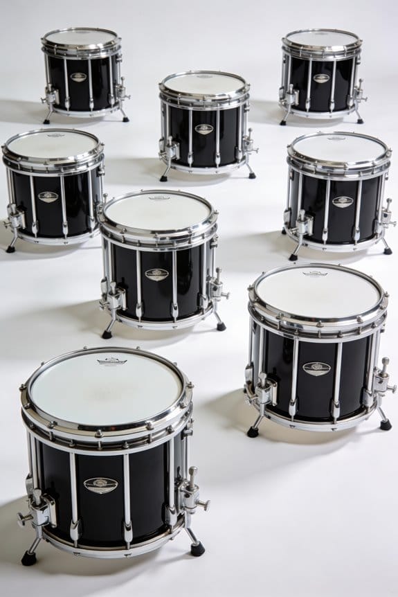 attention grabbing marching band drums